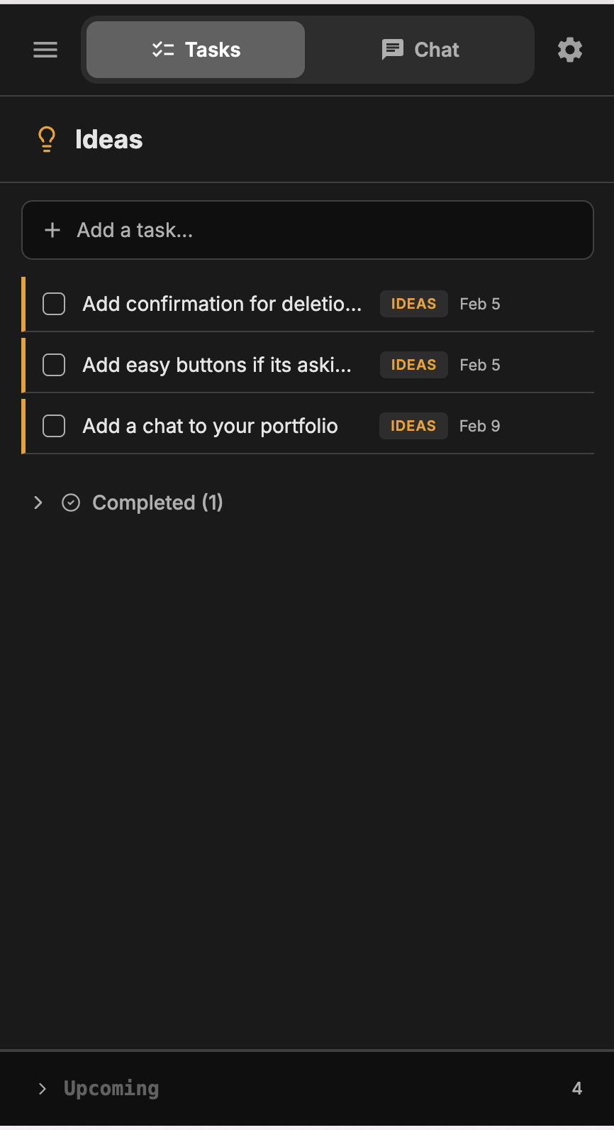 Dark Mode Task List